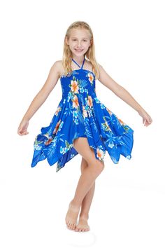 Rayon 100%, Soft and Silk Like feel Elastic Halter Top High Low Same Pattern, Different Style Available Different Color Available Hawaiian Luau Dress, Girls High Low Dress, Luau Dress, Poncho Dress, Dress Rayon, Elastic Top, Girl And Boy, Butterfly Dress, Girl Inspiration