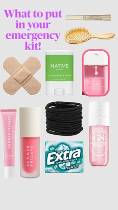 What to put in your emergency kit!🤍 #beauty #kits #likeitup Tips For 6th Grade, Emergency Kit For Girls, Beauty Kits, Preppy Backpack, School Bag Essentials, Backpack Essentials, Emergency Kit, Essential Bag