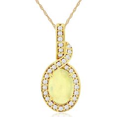 Royal 14K Yellow Gold Opal & Diamond Pendant - Captivating Elegance Elegant Yellow Gold Jewelry With Accent Stones, Elegant Gold Necklace With Accent Stones, Elegant Gold Necklaces With Accent Stones, Luxury Gold Necklaces With Accent Stones, Elegant Yellow Jewelry With Pave Setting, Diamond Birthstone, Yellow Gold Jewelry, Diamond Charm, Royal Jewelry