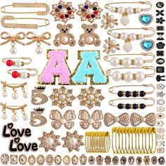 PRICES MAY VARY. 【Charms for Socks kit】: Package Including 100pcs Brooch Pins bulk in Various Styles, Include 2pcs Letter A Self Adhsive Iron on Letters.18pcs Brooch Pins,20pcs Rhinestone Charms Brooch Pins,20pcs Gold Paperclip Pins,and 40pcs Cover up Buttons Pins. All in Pairs easy for your match.All Brooches and Pins in Plastic Box easy for Storage.Brooches and Pins Various Styles like Pearl Brooch Pins,Rhinestone Brooch Pins,Flower Brooch Pins,etc,Star Brooch Pins,Love Brooch Pins,Crown Brooc Cheap Valentine's Day Gift Brooches, Pins Button, Star Brooch, Iron On Letters, Junk Jewelry, Personalized Socks, Safety Pins, Eye Pins, Pearl Brooch