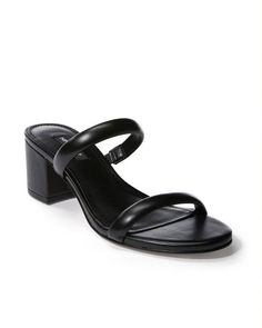 Slip on this open-toe double-band sandal for a flirty addition to any outfit. Features a perfect mid-block high heel for comfortable wear from day to date night. | Boston Proper - Black - Double Band Block Heel - 10.0 Black Block Heels, Shoes For Leggings, Boston Proper, Boots Fall, Sneaker Wedge, Black 7, Sweater And Shorts, Top Shoes, Everyday Style