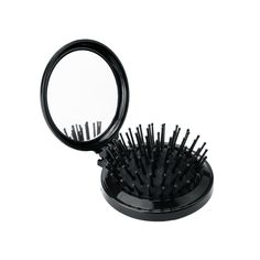 Description: So handy and it won't take up much room. not give it a chance? Features: The bristles can get through thick even tangles hair, also suitable for straight or curly hair, easy to create beautiful hair styles. 2 in 1 product, a combination of mirror and hairbrush, can fold up into a compact size. A gift option, you can put it in a cosmetic bag as part of a wedding shower gift. It works as a compact, foldable brush to fit in your pocket / purse / bag. Round ball tips, help you achieve s Travel Hair, Hair Massage, Travel Hairstyles, Tangled Hair, Saloon Hair, Styling Brush, Hair Easy, Hair Detangler, Scalp Massage