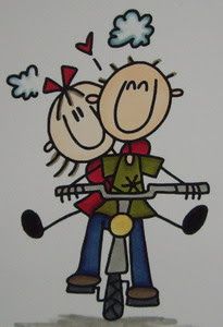 an image of two people on a scooter