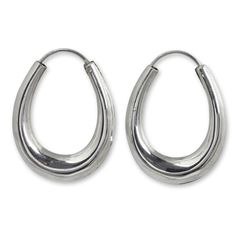 Classic hoops, crafted fo polished sterling silver. Earrings with contemporary chic design. Wadarat Supasirisuk presents smooth sterling contours, crafted by hand. Sterling silver Endless hoop earrings Handmade in & fairly traded from Thailand Journey Pendant, Hoop Earrings Handmade, Paw Print Jewelry, Petite Ring, Ribbon Jewelry, Printed Jewelry, Contemporary Chic, Sterling Silver Hoop Earrings, Silver Band Ring