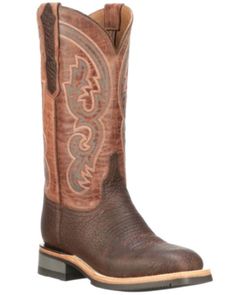 Lucchese Women's Chocolate & Peanut Ruth Cowhide Leather Western Boot - Square Toe , Chocolate Brown Oiled Leather Boots For Western-themed Events, Western Brown Bridle Leather Boots, Western Style Hand Tooled Leather Boots, Western Leather Boots For Formal Occasions, Elegant Leather Boots For Western-themed Events, Round Toe Calf Leather Ranch Boots, Leather Boots With Goodyear Welt And Square Toe, Calf Leather Boots With Round Toe For Ranch, Leather Square Toe Boots For Rodeo