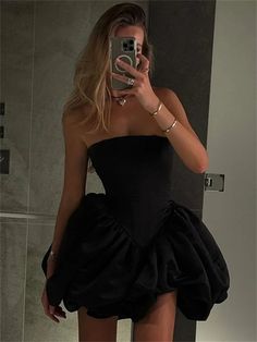 Black Ballon Puff Tube Mini Dress Prom Gloves, 2024 Party, Dresses Occasion, Black Balloon, Mini Tube Dress, Backless Bodycon Dresses, Cocktail Dress Prom, Short Party Dress, Female Style