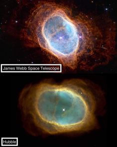 two views of the crab's eye in space