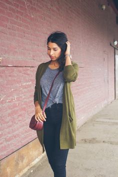 long green cardigan Green Cardigan Outfit Work, Long Green Cardigan Outfit Work, Green Long Cardigan Outfit, Olive Green Cardigan Outfit Winter, Long Green Cardigan Outfit, Long Olive Cardigan Outfit, Army Green Cardigan Outfit, Casual Long Green Cardigan, Green Button-up Cardigan For Fall