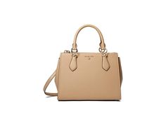 MICHAEL Michael Kors Marilyn Medium Satchel - Satchel Handbags : Camel : The MICHAEL Michael Kors Marilyn Medium Satchel bag features a spacious design and is an optimal choice to keep your essentials handy. Leather construction. Zippered closure. Two top handles and a shoulder strap. Two zippered interior pockets. Two interior pockets. Allover printed design. Branding detail on the exterior. Polyester construction. Imported. Measurements: Bottom Width: 11 1 2 in Depth: 5 1 2 in Height: 8 1 4 in Medium Travel Satchel, Classic Medium Bag With Adjustable Strap, Medium Bags With Detachable Handle For Daily Use, Medium Beige Bags With Handles, Medium Shoulder Bag With Detachable Strap For Shopping, Medium Shopping Bags With Detachable Strap, Medium Satchel With Top Carry Handle For Shopping, Medium Bags With Handle Drop For Daily Use, Medium Shoulder Bag With Detachable Handle