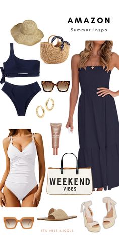 Collage of classy chic vacation items and fashion outfit for summer beach trips Summer Outfits Women Over 40 Italy, Amazon Resort Wear 2024, Mexican Cruise Outfits For Women, Resort Wear 2024 Trends, Beach Vacation Outfits Over 40, Cruise Wear For Women, Mexico Vacation Outfits Cancun, Beach Attire For Women