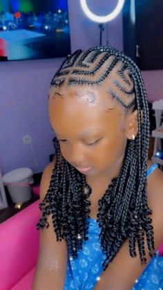 Hair Style For Children's, Braids For Girls Kids Black, Braiding Hair Styles For Kids, Hairstyles For Children Braids, Braided Hairstyles For Children, Fulani Braids Hairstyles For Kids, Kids Braiding Hairstyles Black, Kids Fulani Braids With Beads, Braids On Little Black Girls