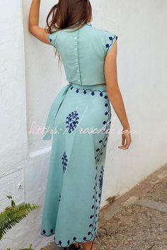 Fitted Bohemian Sets For Spring, Green Bohemian Short Sleeve Set, Bohemian Green Short Sleeve Set, Casual Summer Maxi Length Sets, Bohemian Long Skirt Sets For Summer, Bohemian Sets With Long Skirt For Summer, Bohemian Fitted Sets With Long Skirt, Summer Bohemian Set With Long Skirt, Bohemian Summer Sets In Maxi Length