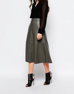 Leather Skirt Long, Leather Skirt Black, Long Leather Skirt, Skirt A Line, Black Leather Skirt, Leather Midi Skirt, Black Leather Skirts, Skirt Long