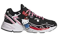 GW7166 Hello Kitty Adidas Shoes, Hello Kitty Adidas, Black Footwear, Hello Kitty Shoes, Adidas Originals Women, Hello Kitty Collection, Hoka Running Shoes, Black Adidas, Sneakers Black