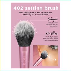 Add the small finishing touches to your look with the multi-tasking Real Techniques Setting Brush, a fluffy micro setting brush that's perfectly shaped to fit into all the contours of your face. The Real Techniques Setting Brush works to set your makeup in those hard-to-reach areas and doubles up as highlighter brush, too. Its precision head is especially great for controlled application to your undereye area and around the nose and brow area. It ensures no cakiness and effortlessly creates a fl Real Techniques Setting Brush, Undereye Concealer, Effortless Makeup, French Pharmacy, Philip Kingsley, Parfums De Marly, Highlighter Brush, Wet Brush, Flawless Face