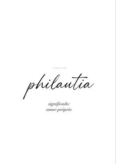 the words philauta are written in cursive writing