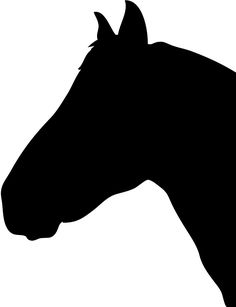 a horse head silhouetted against a white background