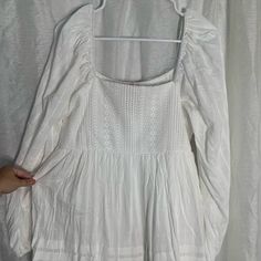 White Babydoll Dress, Has Lining, Can Be Worn Off The Shoulder Or On The Shoulders, New Bought Online So It Didn’t Come With Tags (Didn’t Come In Time), Never Worn Cute Long Sleeve White Mini Dress, Cute White Long Sleeve Mini Dress, White Mini Dress With Smocked Bodice, White Smocked Bodice Mini Dress For Daywear, White Smocked Mini Dress For Daywear, White Mini Dress With Smocked Bodice For Daywear, White Daywear Mini Dress With Smocked Bodice, White Long Sleeve Cotton Mini Dress, White Puff Sleeve Cotton Mini Dress