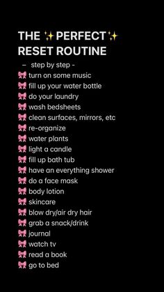 Sunday Reset Before School, Cute Skincare Routine, The Perfect Skincare Routine, Things To Do After Showering, Sunday Routine Aesthetic, Perfect Bath Routine, Selfcare Day Routine, Sunday Reset Routine List, Aesthetic Routine List