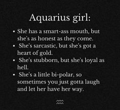 the poem aquarius girl is written in black and white