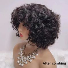 Brand Name Shine Hair Wig Material 100% Human Hair without chemical processed Texture Bouncy curly Density 200% Lace No Lace Style Bob Wig Hair Color Natural Cap Size Standard Medium 22.5inch（Small & Large size can be customized） Hair Life 1-2 years (depending on use and care) Restyle Can be bleached, dyed, straightened, and curled Curly Bob Wig, Style Bob, Curled Bob, Shine Hair, Wig Material, Curly Bob Wigs, Curly Human Hair Wig, Pixie Cut Wig, Bouncy Curls