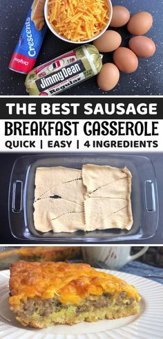 the best sausage breakfast casserole recipe is easy to make and tastes just 4 ingredients