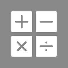 four square icons with the same symbol on each one, including an x and minus sign