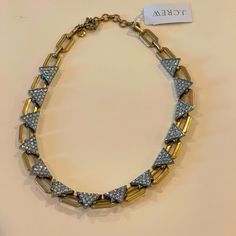 Jcrew Women’s Gold And Silver Statement Link Neckline - New With Tags Jewel Pendant Necklace, Yarn Necklace, Frog Necklace, Multi Coloured Necklaces, Flower Statement Necklace, Stone Statement Necklace, J Crew Necklace, Statement Collar Necklace, Rhinestone Statement Necklace