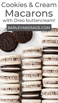 cookies and cream macarons with oreo buttercream are the perfect dessert