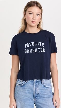 Favorite Daughter Favorite Daughter Cropped Tee | Shopbop Cotton Cropped Graphic Tee With Logo Print, Coaches Daughter Shirt, Favorite Daughter Sweatshirt, Carols Daughter Products, Daughters Shirt, Medical Problems, Rachel Green, Favorite Daughter, China Fashion