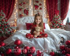 Christmas Tree Portraits, Xmas Bed, Kids Christmas Bedding, Toddler Christmas Photos, Christmas Photoshoot Kids, Christmas Digital Backdrop, Christmas Portrait, Holiday Mini Session, Christmas Mini Sessions