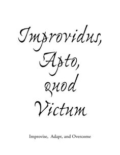 the title for an upcoming novel, instroidus asto and victim imppoviss, adaptit, and overcome