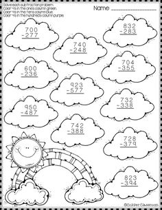 the worksheet for addition and subtraction with numbers to 10, 000