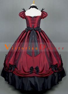 Wine Red Victorian Ball Gown Themed Party Dress   Condition: Brand New  Color:Wine Red  Material: Satins  Silhouette: Ball Gown  Sleeve Length: Short Sleeve  Dresses Length:Floor-Length  Neckline: Square Collar  Decoration: Bows And Ruffles  Style: Vintage  Includes: Dress    amp;nbsp; Elegant Christmas Ball Gown For Fancy Dress, Elegant Christmas Fancy Dress Ball Gown, Red Party Ball Gown, Red Fitted Ball Gown For Fancy Dress, Red Fitted Ball Gown For Costume Party, Red Fitted Gown For Costume Party, Red Ball Gown For Christmas, Elegant Red Gown For Fancy Dress, Red Fitted Christmas Ball Gown