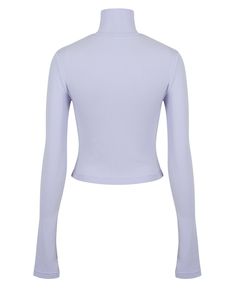 DETAILS: Color: Lavender Ribbed mock neck pullover Long sleeve Thumbholes at cuffs Design seam at front 95% Tencel, 5% Spandex Machine wash SIZE & FIT: Fits true to size Front length: 18" Bust: 13 3/4" Ribbed Mock Neck Top With Long Sleeves, Ribbed Stretch Mock Neck Top With Long Sleeves, Solid Long Sleeve Top With Ribbed Cuffs And Stretch, Purple Ribbed Stretch Top, Purple Stretch Ribbed Tops, Stretch Purple Ribbed Tops, Fitted Ribbed Mock Neck Long Sleeve Top, Stretch Ribbed Purple Tops, Stretch Solid Turtleneck With Ribbed Cuffs