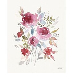 Soft Bouquet III Poster Print - Anne Tavoletti-VARPDX75098 Image 1 Soft Bouquet, Sketchbook Illustration, Watercolor Sketchbook, Accent Wallpaper, Stock Paper, Fine Arts Posters, White Canvas, White Painting, Framed Canvas Art