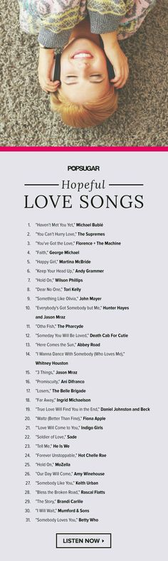 a poster with the words love songs on it