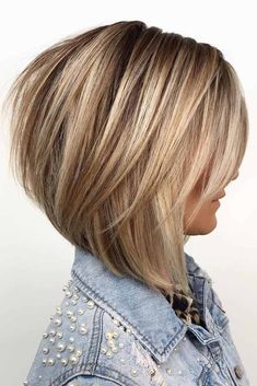 The Right Face-Flattering Haircuts To Beautify All Face Shapes ★ Long Hair Bobs With Layers, Undercut Long Bob Thick Hair, Bob Hairstyles With Highlights Brunette, A Line Bob With Highlights, Bob Haircuts For Women Side Part, Textured Angled Bob Medium, Stacked Lob Haircut For Fine Hair, Round Layered Bob, Hair Trends For 2023 For Women