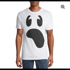 Nwt Halloween Spooky Ghost Mens T-Shirt Size Large (42-44) See Picture For Additional Measurements (2 Available) Half Zip Shirt, Bape Shirt, Bodybuilding T Shirts, Hoodie Allen, Shark T Shirt, College T Shirts, Spooky Ghost, Racing Shirts, Halloween Shirts