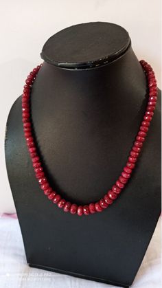 Supernatural 271 Carat Ruby Faceted Rondelle Gemstone Beads Necklace with adjustable code. Stone : Ruby Shape :- Faceted rondelle Necklace - 14 inch Size :- 6 mm to 9mm Weight :- 271 carat Polish :- Handmade color - Red makes a great gift for your loved ones. Click below to see live stock: https://www.etsy.com/au/shop/ShakugemsStore?ref=search_shop_redirect If for any reason you are not satisfied with your purchase. You can return it for a full refund within 5 days (If you want maximum or minimu Adjustable Rondelle Gemstone Beaded Necklaces, Rondelle Necklace, Carnelian Bracelet, Gemstone Beaded Necklace, 108 Bead, Star Ruby, Drop Beads, Emerald Stone, Cord Necklace