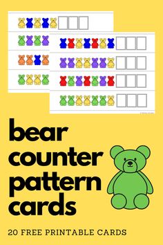 bear counting pattern cards with the text, free printable cards