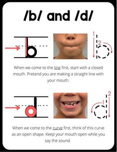 the instructions for how to use braces and teeth in different ways, including an arrow pointing