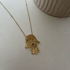 New, 18 Inch’s 4g Luxury Yellow 14k Gold Necklaces, Luxury Yellow Pendant Necklace, Hamsa Hand Necklace, Gold Hamsa, Hand Necklace, Hamsa Hand, Gold Yellow, Womens Jewelry Necklace, Jewelry Necklaces