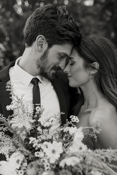 black and white photograph of a bride and groom