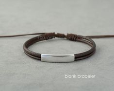 Personalized Hidden Message bracelet for man or woman Custom | Etsy Minimalist Silver Adjustable Leather Bracelet, Minimalist Everyday Leather Bracelet, Modern Silver Leather Bracelet Gift, Modern Silver Leather Bracelet As Gift, Minimalist Leather Bracelets With Leather Strap, Minimalist Leather Strap Bracelets For Everyday, Minimalist Everyday Leather Strap Bracelets, Everyday Minimalist Leather Strap Bracelet, Modern Adjustable Engraved Leather Bracelet