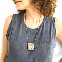 "This geometric pendant that has a unique rustic look is the perfect necklace for the trendsetting guy or gal.  It would also make a great gift for your urban friend.  Show off your funky style when you wear this unique necklace!  For a mixed metal version of this pendant click here  👉 https://www.etsy.com/listing/746990503/ 🔶 Materials ▫️ Oxidized sterling silver  🔶 Dimensions ▫️ Hight: 1.5\" (3.8 cm) ▫️ Width: 1.4\" (3.5 cm) ▫️ Depth: 0.3\" (0.75 cm)  ▫️ Chain length: 23\" (58 cm) 🔶 Weight ▫️ Doesn't this piece look heavy? I know it does. But it isn't! So how do I achieve this?  My chunky pieces are all hollow form. So they look like they are a solid piece of metal, but they are actually empty inside. This way you don't have to be a weight lifter to wear them!  ▫️ After a lot of test Cheap Sterling Silver Jewelry With Square Pendant, Cheap Handmade Necklace With Square Pendant, Cheap Metal Jewelry With Large Pendant, Luxury Oxidized Square Pendant Jewelry, Christmas Rings, Oxidised Silver Jewelry, Urban Jewelry, Jewelry Big, Metalwork Jewelry