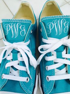 Monogrammed Converse Sneakers by Embroiderybydarlene on Etsy White Low-top Custom Sneakers With Embroidered Logo, White Sole Low-top Custom Sneakers With Embroidered Logo, Custom High-top Sneakers With Embroidered Logo, Custom High-top Sneakers With Embroidered Logo And White Sole, Lace-up Canvas Shoes With Embroidered Logo And White Sole, Lace-up Canvas Shoes With Embroidered Logo, Customizable Lace-up Sneakers, Customizable Low-top Sneakers, Customizable Sporty Lace-up Sneakers