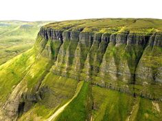 an aerial view of the cliffs and valleys