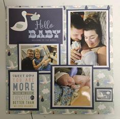 a baby scrapbook with pictures of parents and their newborns on it's cover