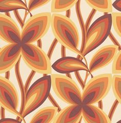 an image of a pattern with leaves on the back and yellow, red, orange and brown colors